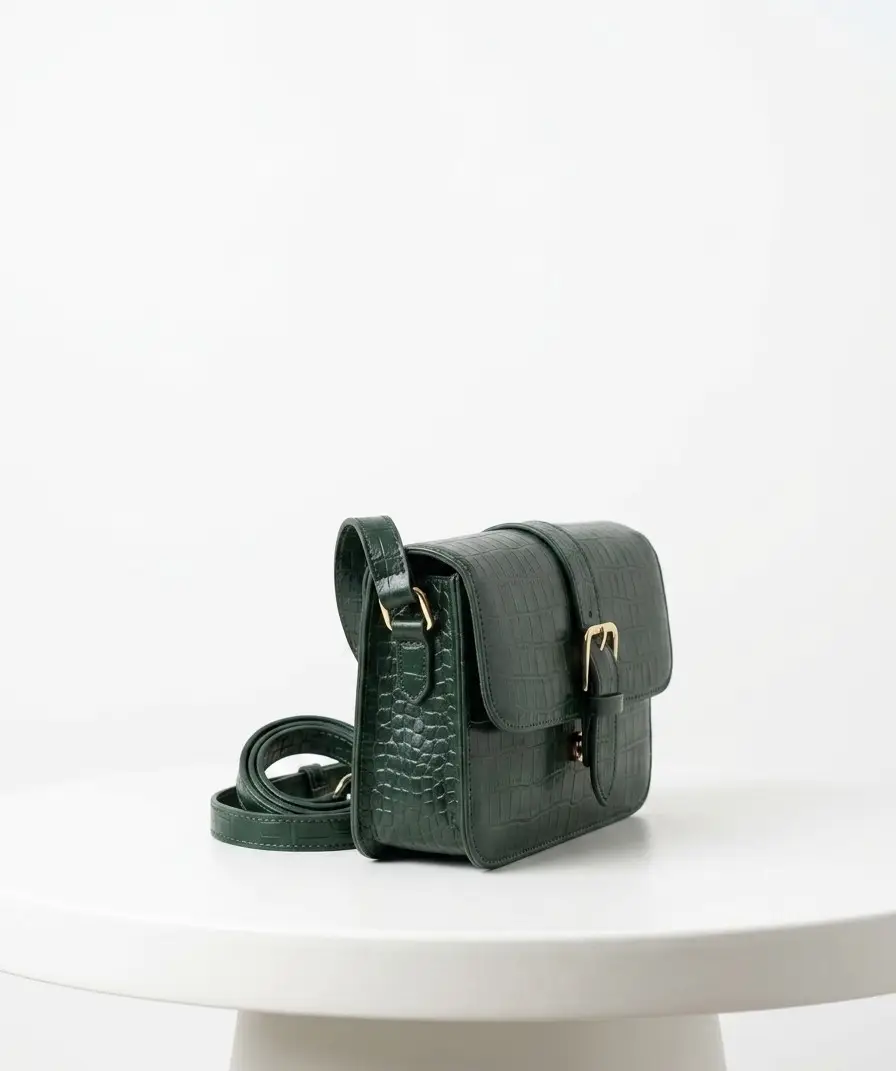 Girl's Faux Leather Textured Fancy Clutch