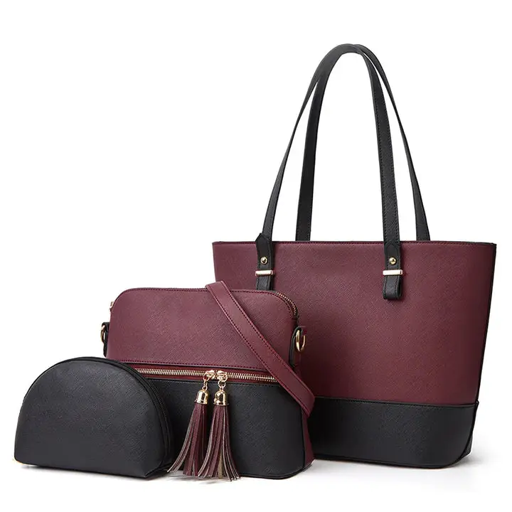 Women's Faux Leather Embroidered Tote Bags