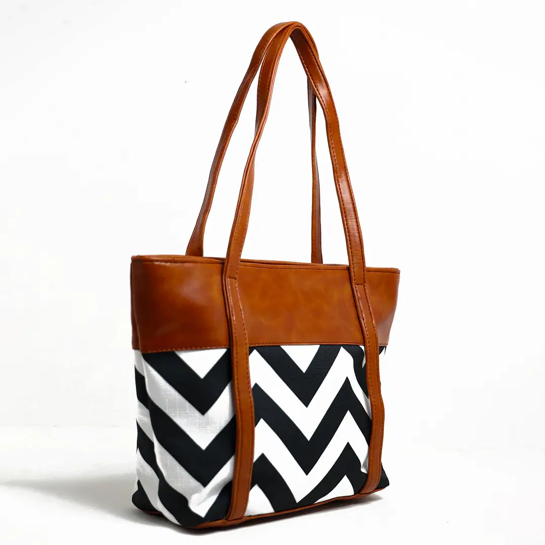 Girl's Faux Leather Textured Tote Bags