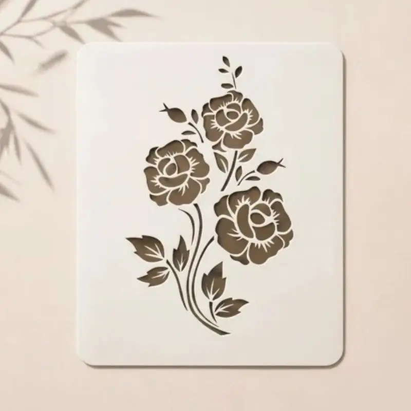 Casvena Floral Pattern Sheet Reusable Stencil for Wall
