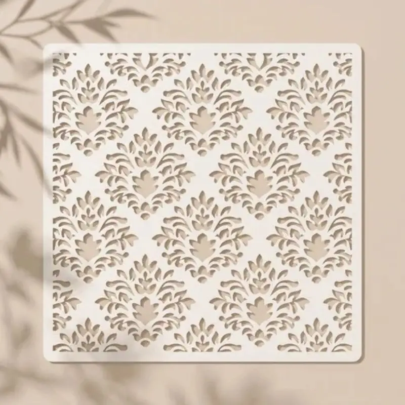 Casvena Crest Damask Reusable Stencil for Wall & Canva
