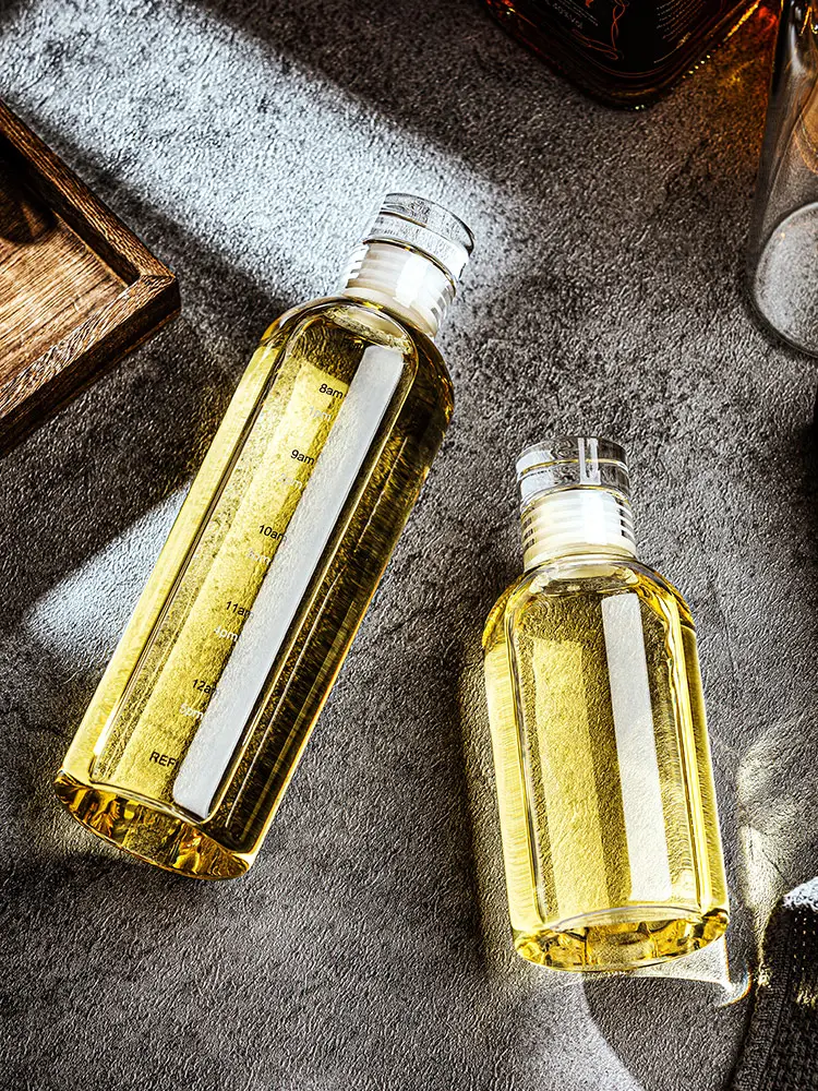 500ml/ Glass Water Bottle With Time Scale - Couple Glass Portable Bottle - Water Container Anti-drop - Outdoor Water Bottle