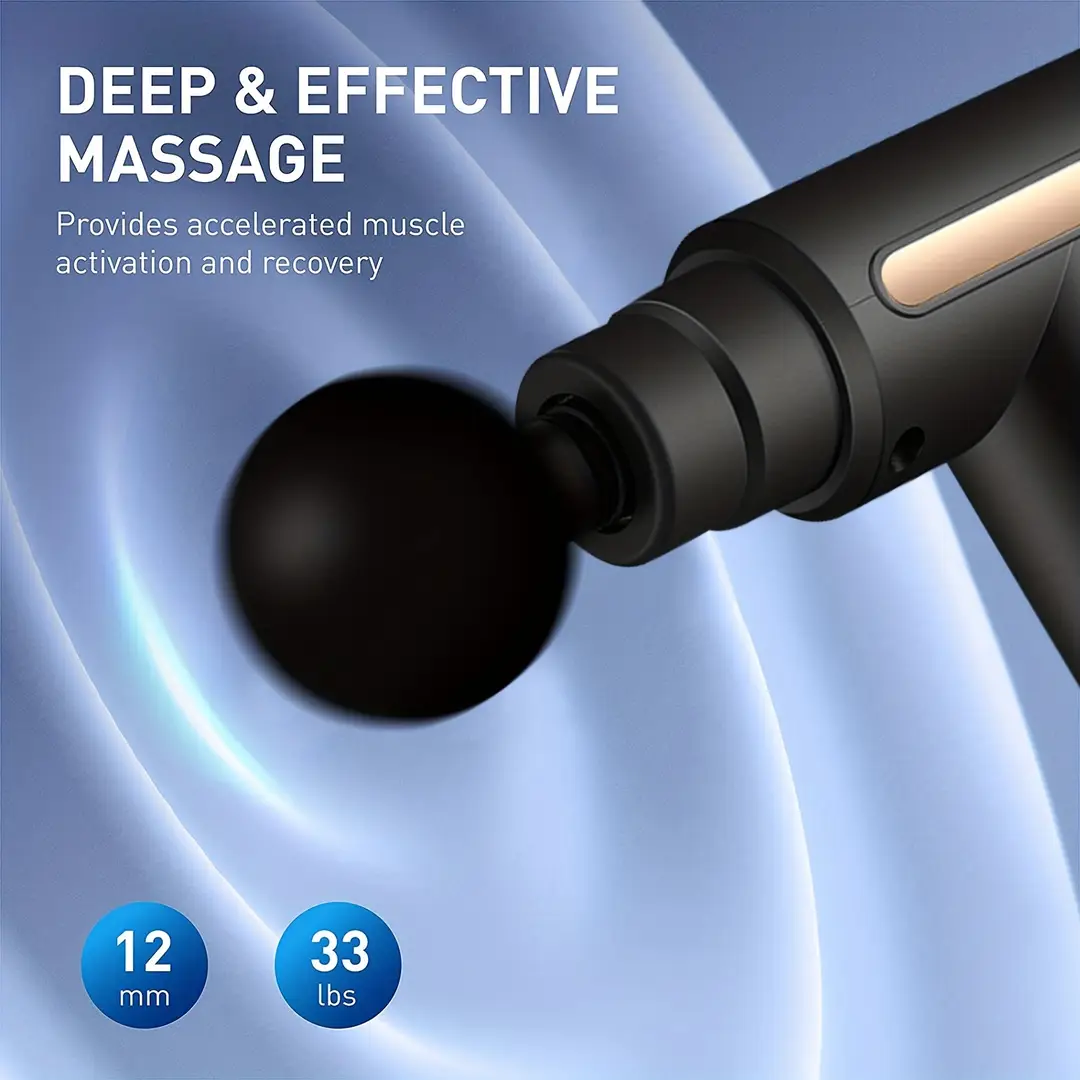 Mini Massage Gun Electric Deep Tissue Massager with 6 Speed Levels & Digital Display | Rechargeable Portable Muscle Massage Gun for Neck, Shoulder, Back & Legs