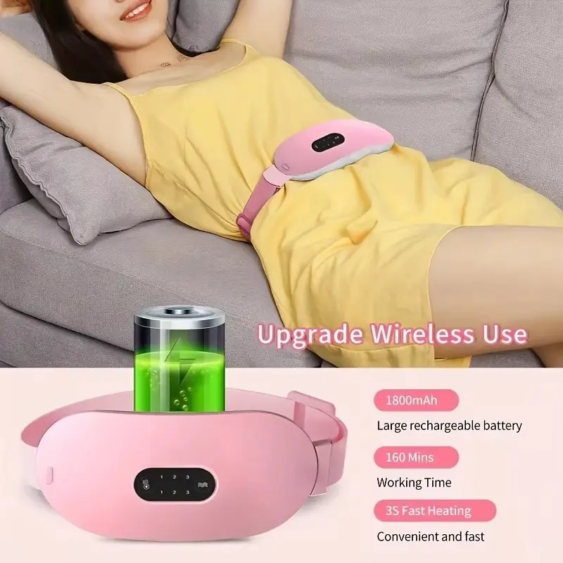Period Pain Reliever Rechargeable Heating Belt - Waist Heating Pad Massager for Cramps Relief - Portable Menstrual Heating Pad for Pain Relief - Electric Menstrual Heating Pad with Adjustable Temperature