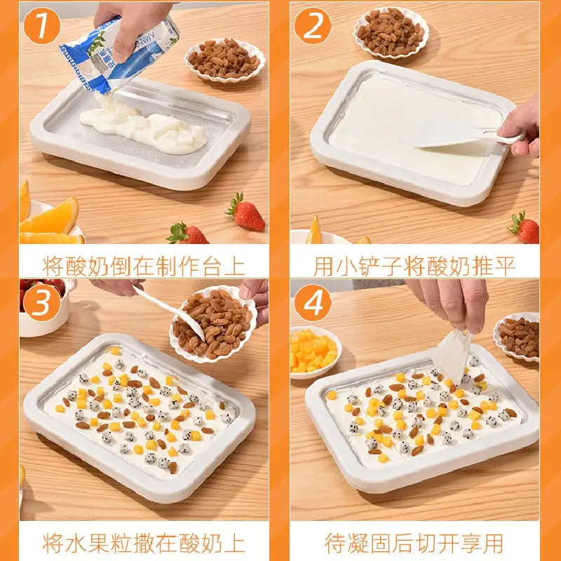 Stainless Steel Ice Cream Maker - With Pan And 2 Scrapers
