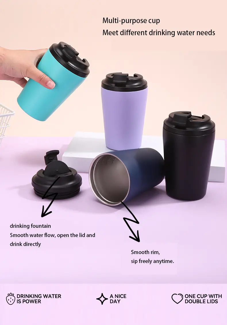 350ml Travel Coffee Cup with Black Flip Lid