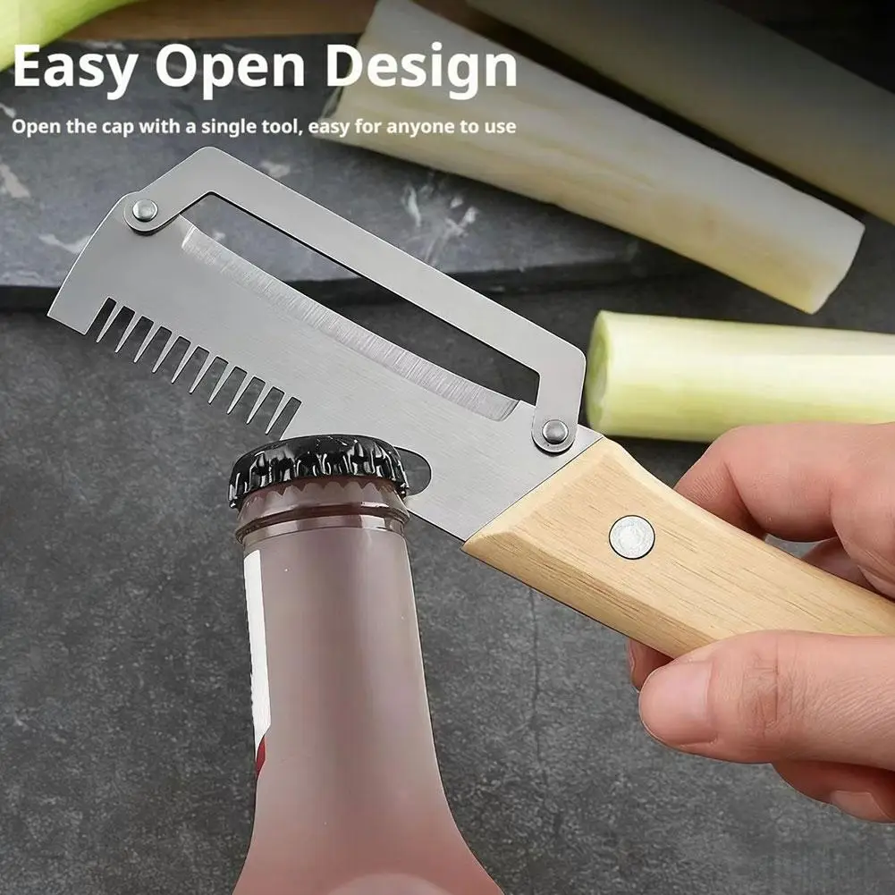 3-in-1 Multi Function Kitchen Tool with Wooden Handle