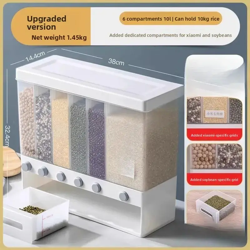 5 in 1 Cereal Dispenser for Kitchen, Rice & Grain Container