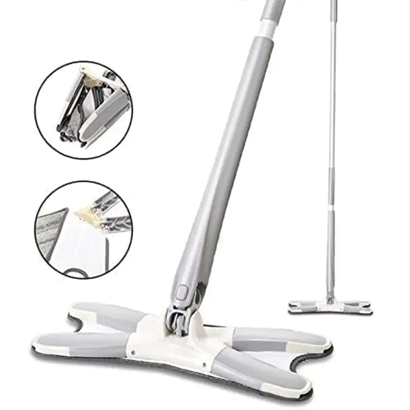 360° Rotating Head Microfiber X Twisting Mop Floor Cleaning