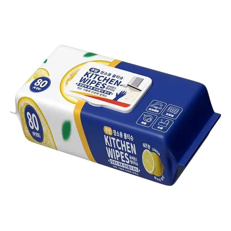 Kitchen Cleaning Wet Wipes Lemon Fragrance 80 Sheets Pack