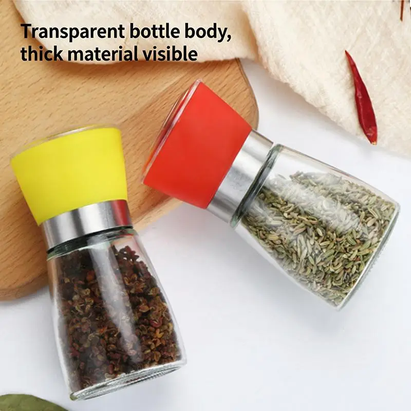 Pepper Grinder Manual Spice Grinder with Glass Bottle