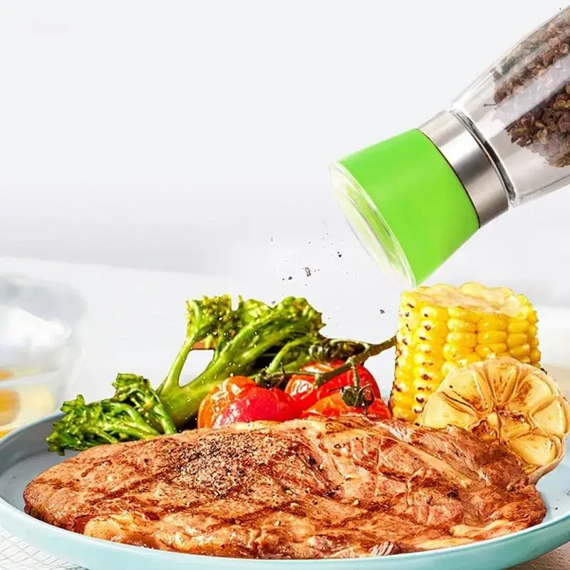 Pepper Grinder Manual Spice Grinder with Glass Bottle