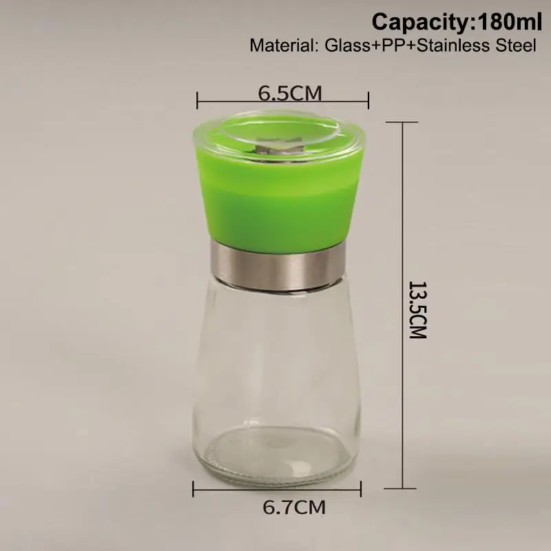 Pepper Grinder Manual Spice Grinder with Glass Bottle