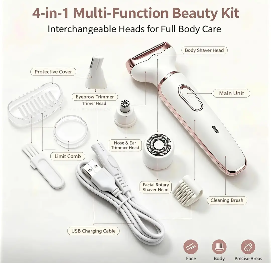 4 in 1 Lady Shaver Beauty Kit Electric Body Hair Trimmer