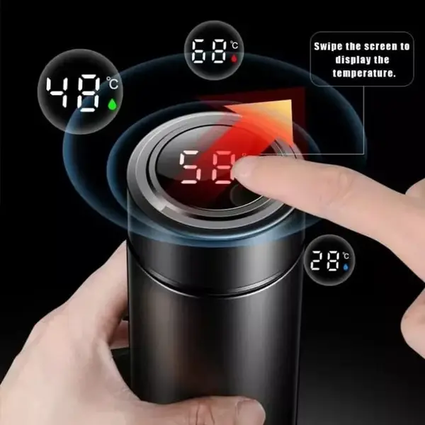 Temperature Display Vacuum Insulated Water Bottle