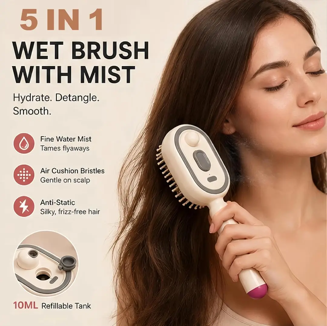 Comb Spray Air Cushion Massage Self-Cleaning Steam Brush