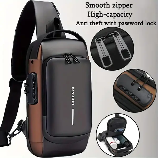 Unisex Anti Theft Cross Body Bag