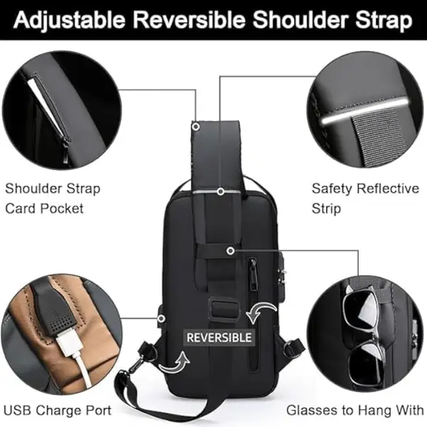 Unisex Anti Theft Cross Body Bag