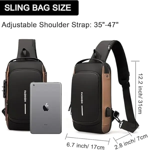 Unisex Anti Theft Cross Body Bag