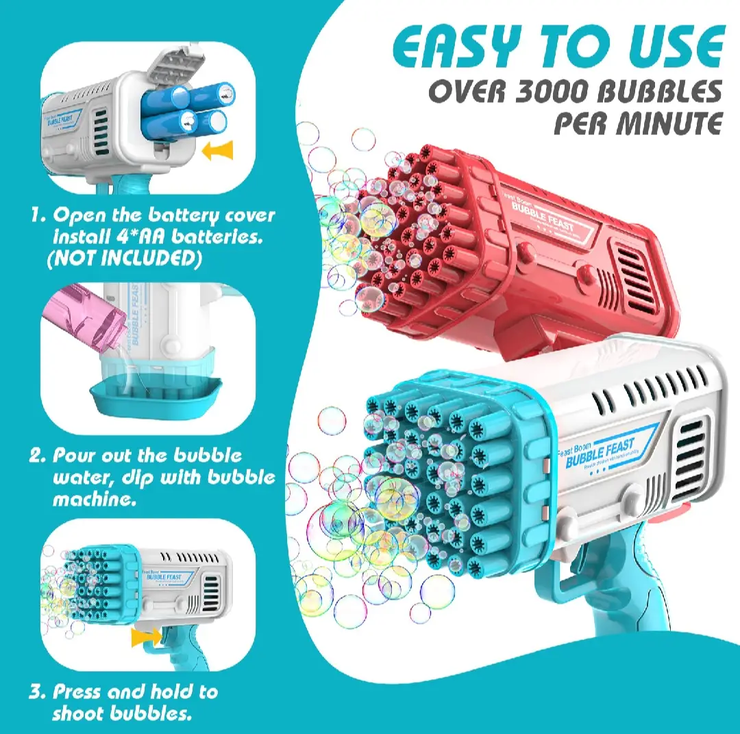 Boy's Plastic Electric Drive Set Bubble Gun