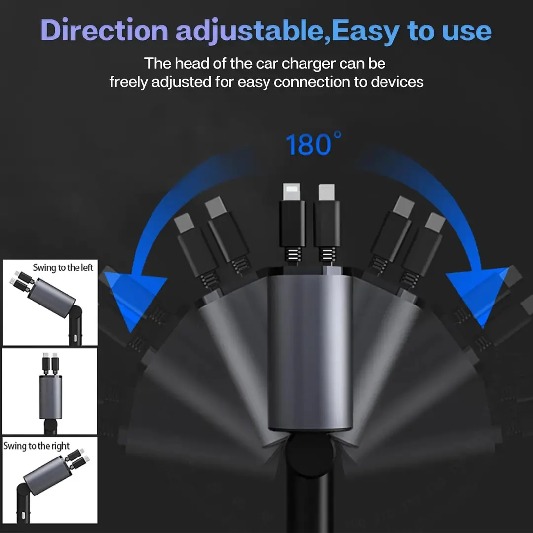 3 in 1 Car Charging Adapter 120WATT FAST charging