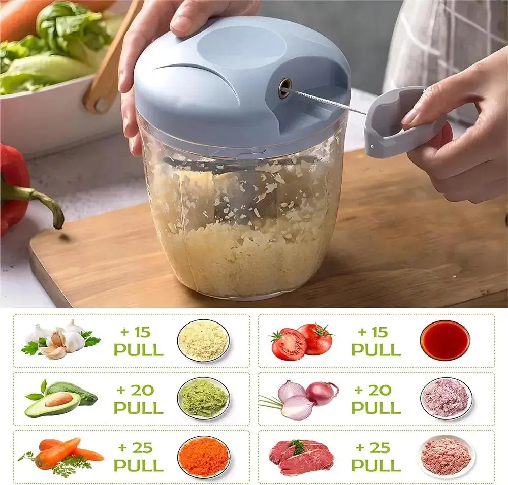 🔪 5-Blade Manual Food Chopper – Fast, Easy & Convenient Kitchen Chopper