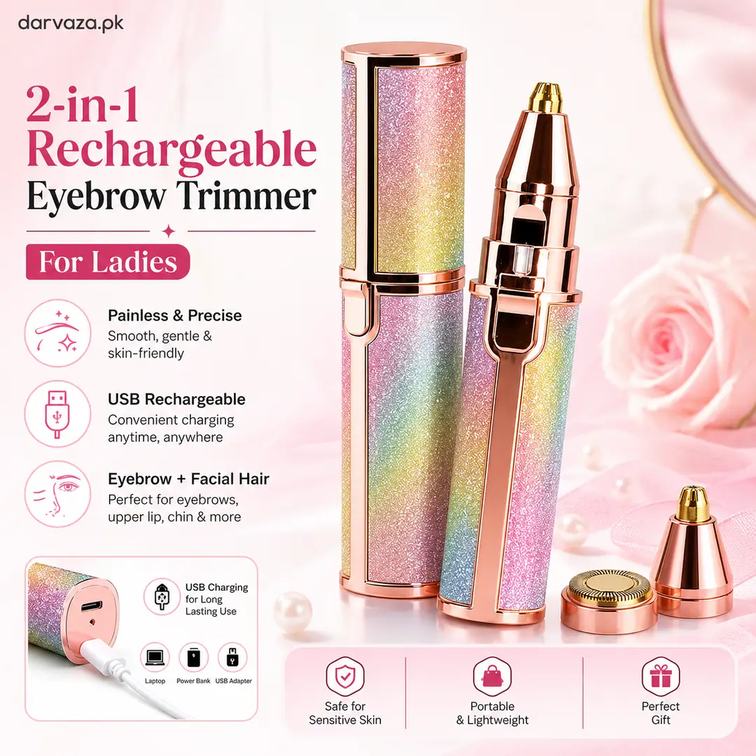 Dry Shave, Wet, Cordless, Rechargeable, Self-Sharpening, Pop-Up Trimmer Women's Facial Hair Removal Pen