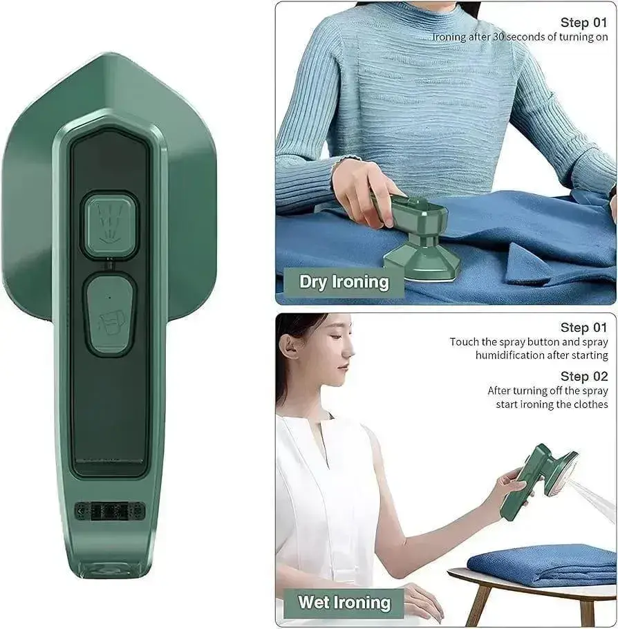 Portable Travel Iron Mini Steam Iron Handheld Ironing Machine – Compact Electric Clothes Iron for Home, Travel & Outing