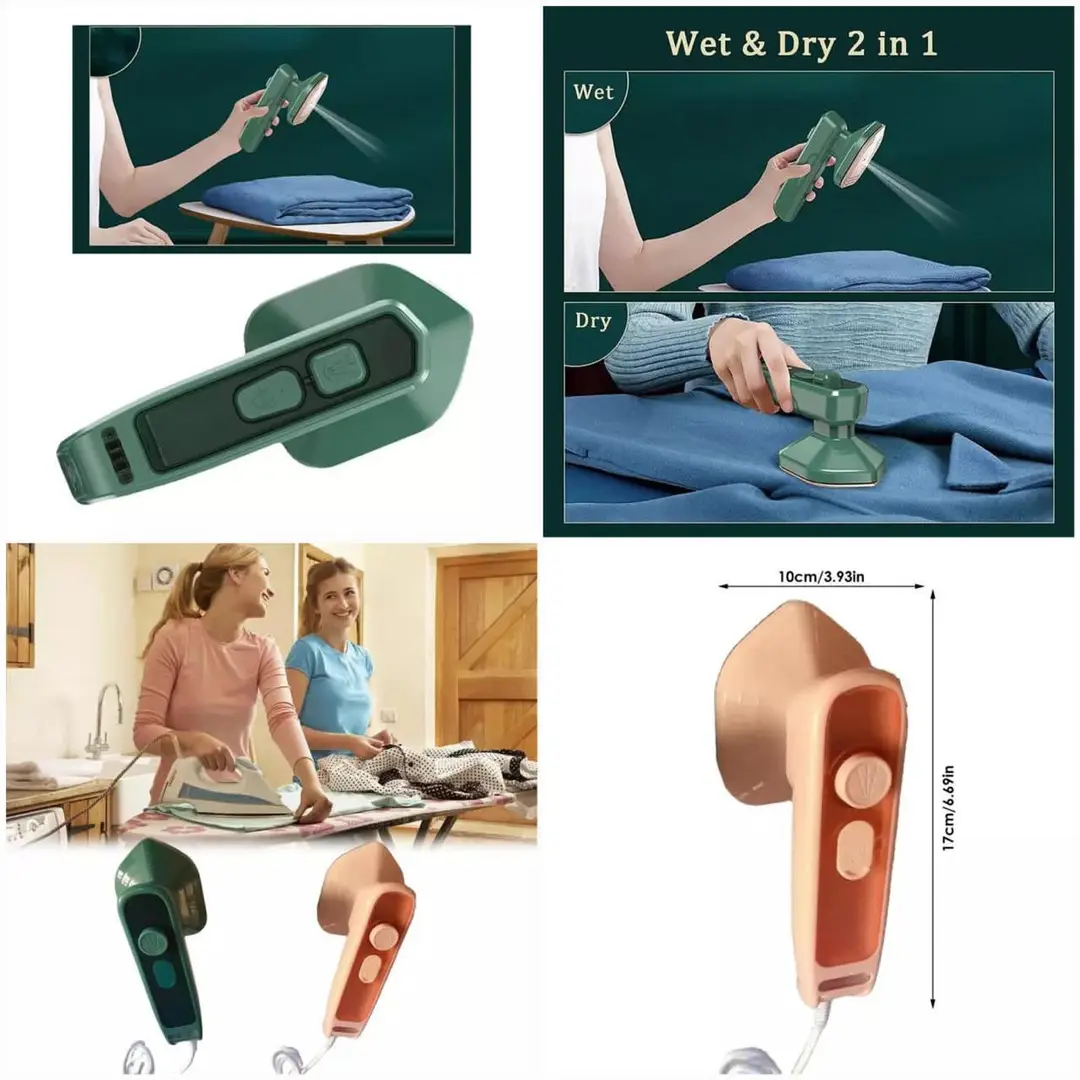Portable Travel Iron Mini Steam Iron Handheld Ironing Machine – Compact Electric Clothes Iron for Home, Travel & Outing
