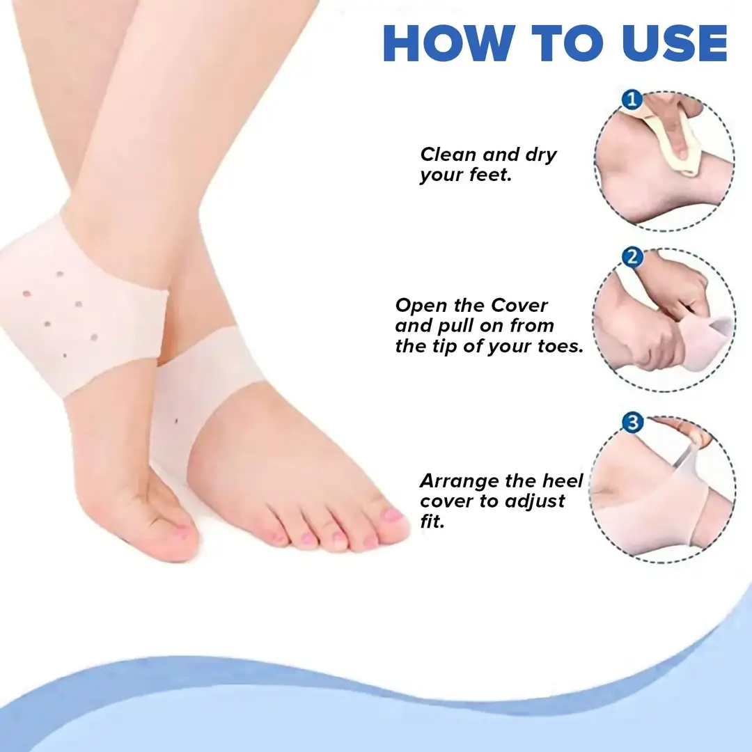 Silicone Half Heel Protector Anti-Crack Heel Sleeve Pair