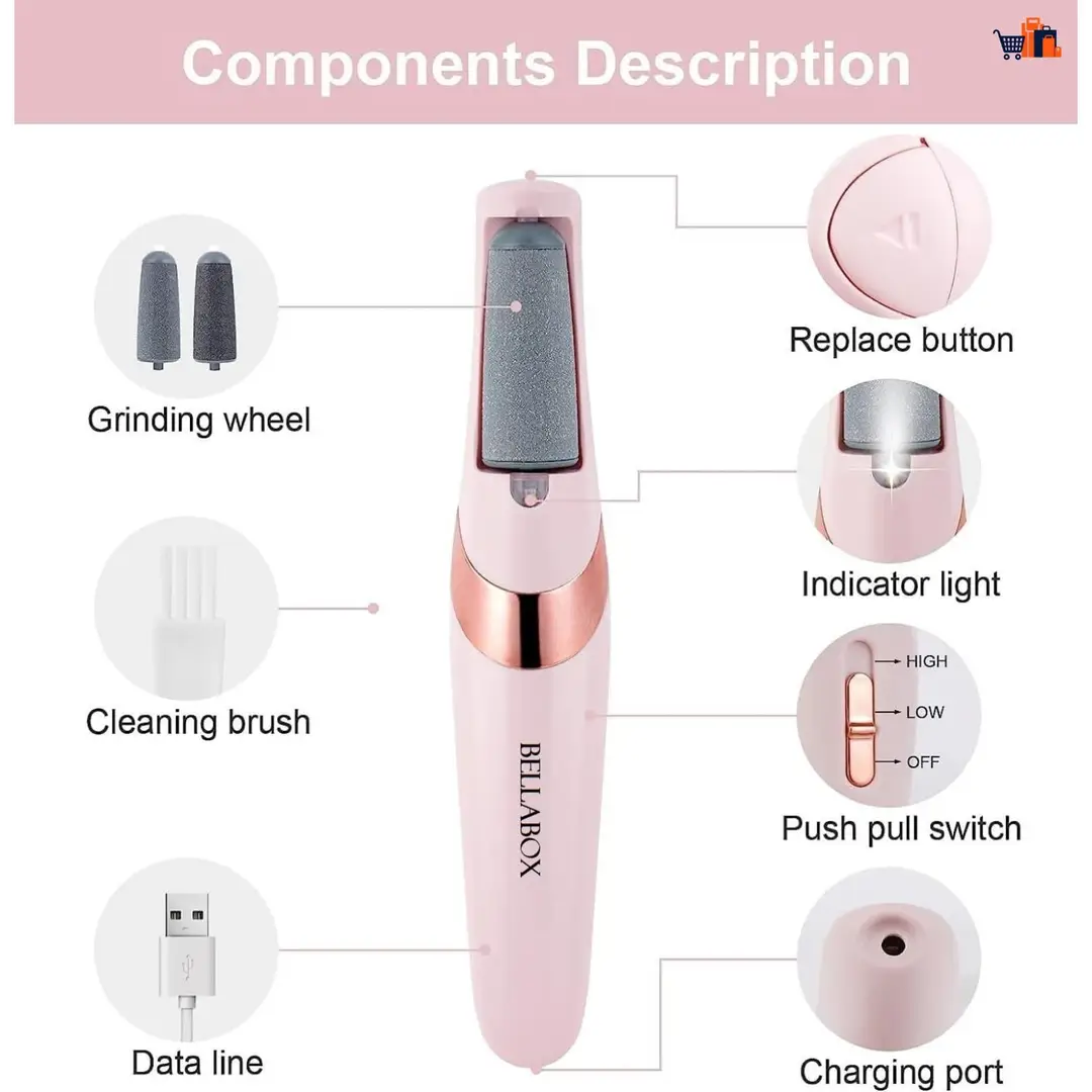Rechargeable Electric Foot Callus Remover – Portable Pedicure Machine with Rotating Roller for Dead Skin & Hard Skin Removal