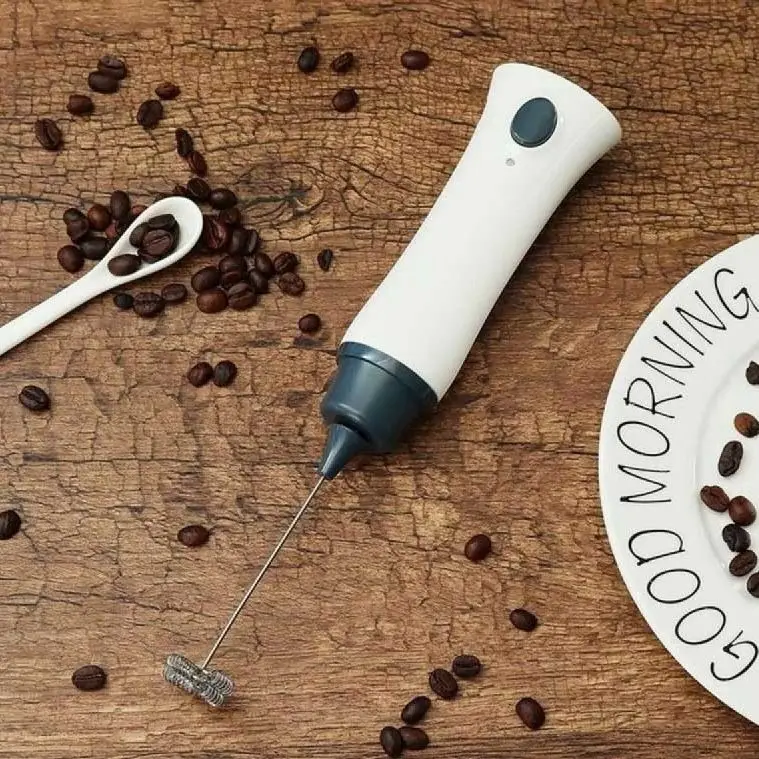 Handheld Electric Milk Frother & Coffee Mixer – Portable Coffee Whisk with Stainless Steel Beater for Cappuccino, Latte, Hot Chocolate & Milk Foam