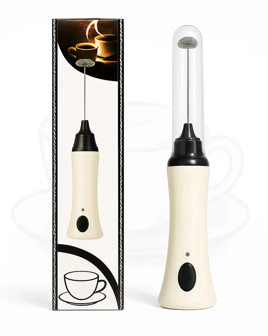 Handheld Electric Milk Frother & Coffee Mixer – Portable Coffee Whisk with Stainless Steel Beater for Cappuccino, Latte, Hot Chocolate & Milk Foam