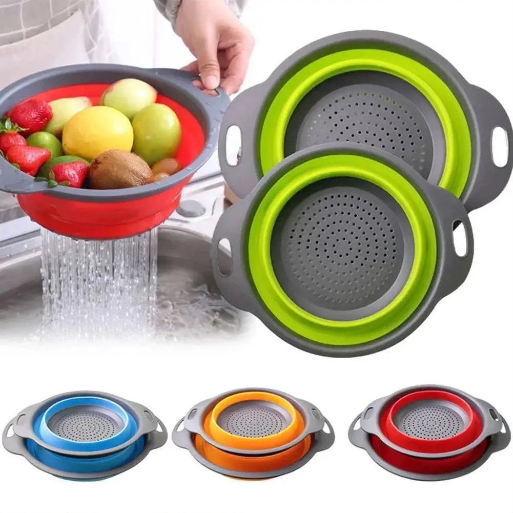 Collapsible Silicone Colander Foldable Kitchen Strainer