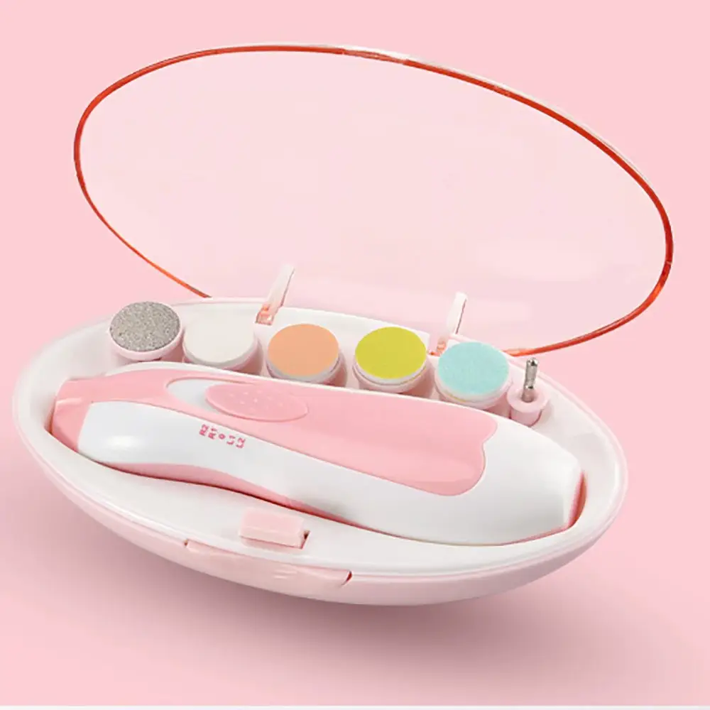 6-in-1 Electric Baby Nail Trimmer with LED Light – Portable Baby Nail Clipper & Manicure Pedicure Set for Infant, Newborn & Kids