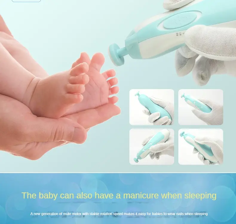 6-in-1 Electric Baby Nail Trimmer with LED Light – Portable Baby Nail Clipper & Manicure Pedicure Set for Infant, Newborn & Kids