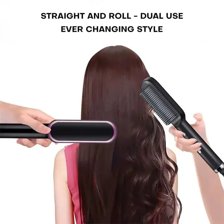 2 in 1 Hair Straightening Brush & Styling Comb