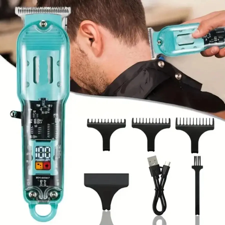 Rechargeable Hair Clipper & Beard Trimmer with LCD Display