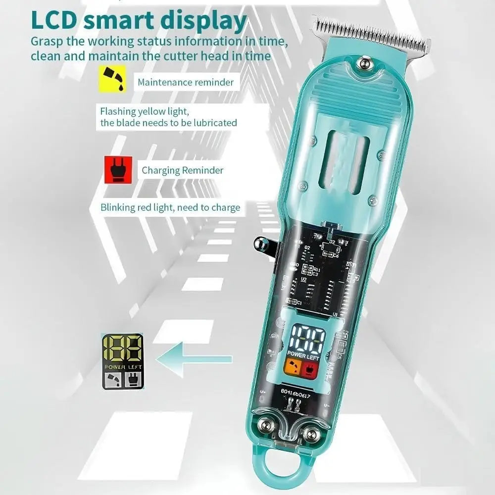 Rechargeable Hair Clipper & Beard Trimmer with LCD Display