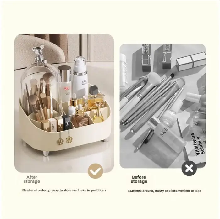 2 in 1 Bear Shape Makeup Brush Holder & Cosmetic Organizer