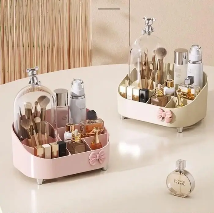 2 in 1 Bear Shape Makeup Brush Holder & Cosmetic Organizer