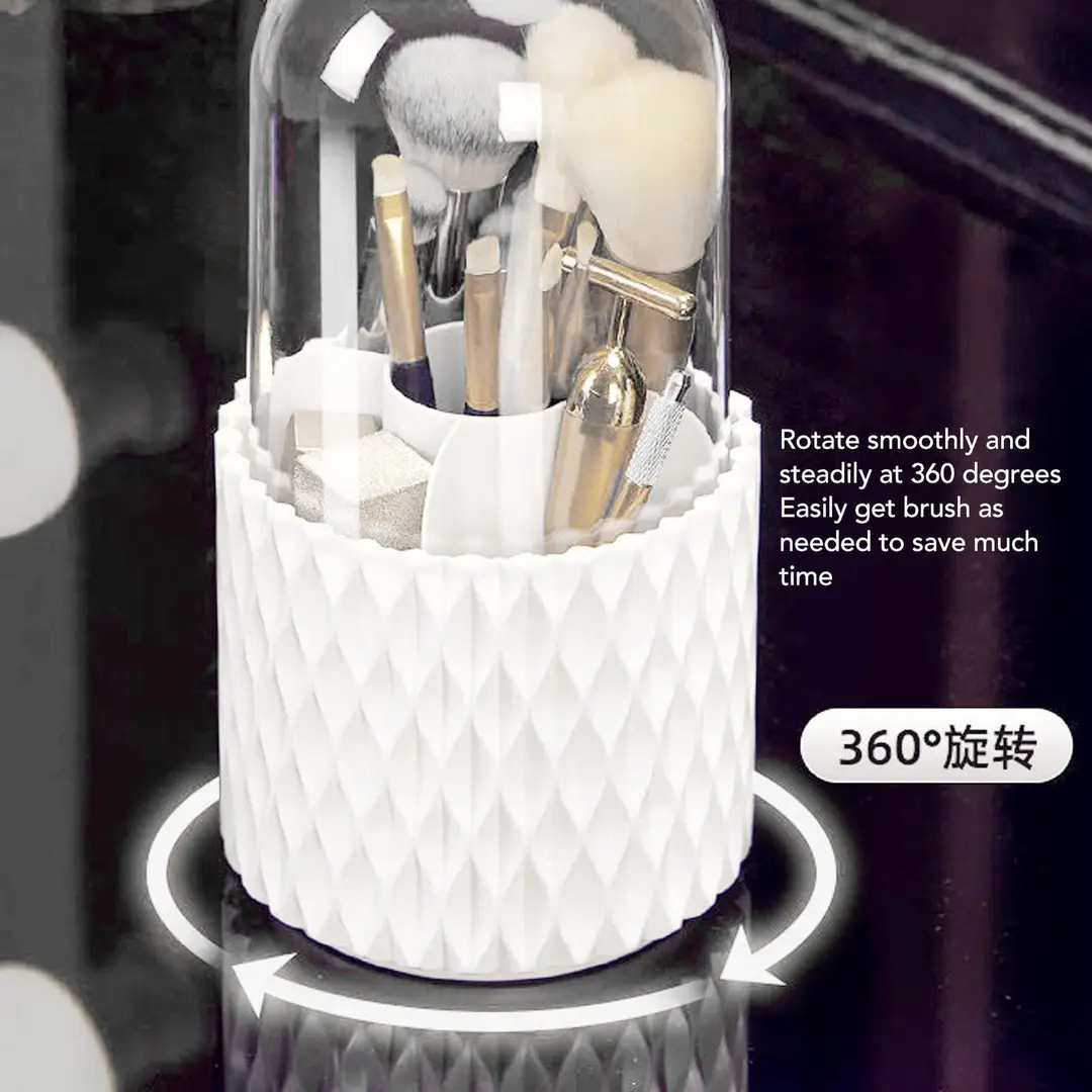 360° Rotating Makeup Brush Organizer
