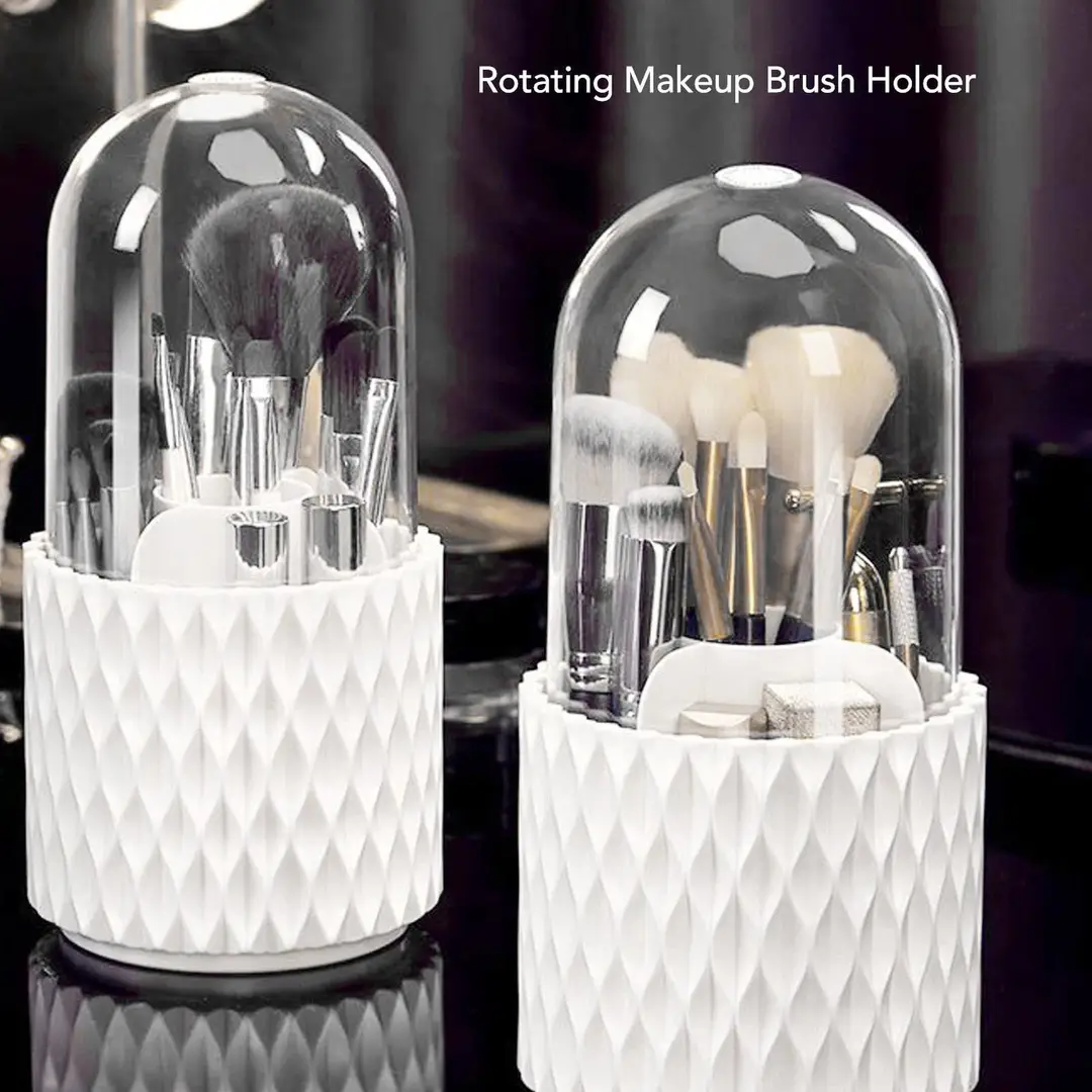 360° Rotating Makeup Brush Organizer