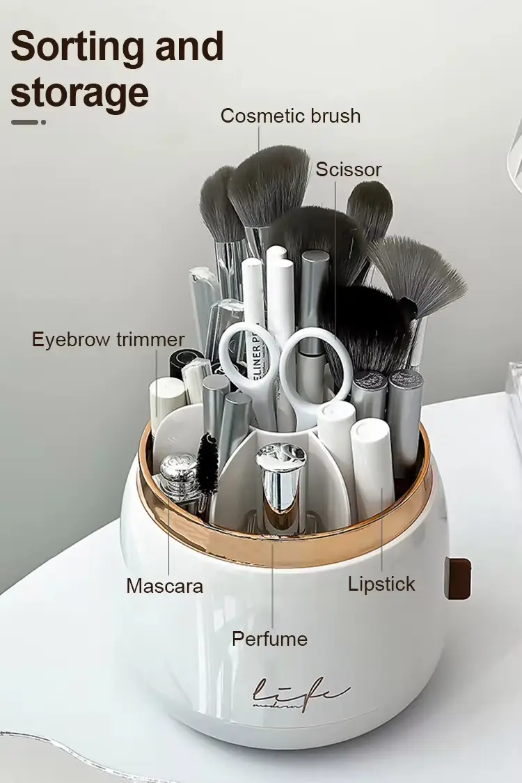 360 Degree Rotating Makeup Brush Holder Organizer Stand
