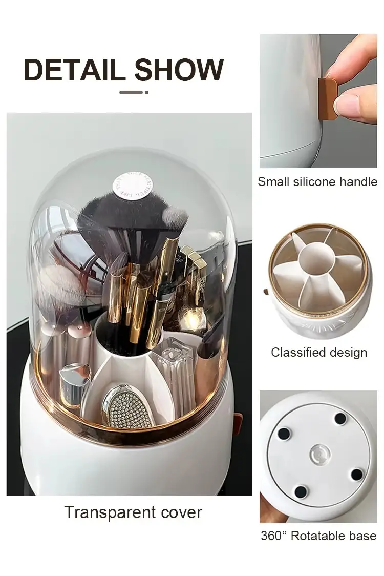 360 Degree Rotating Makeup Brush Holder Organizer Stand