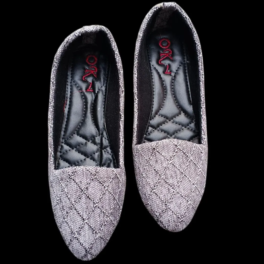 Grey Synthetic Leather Women's Fancy Pumps