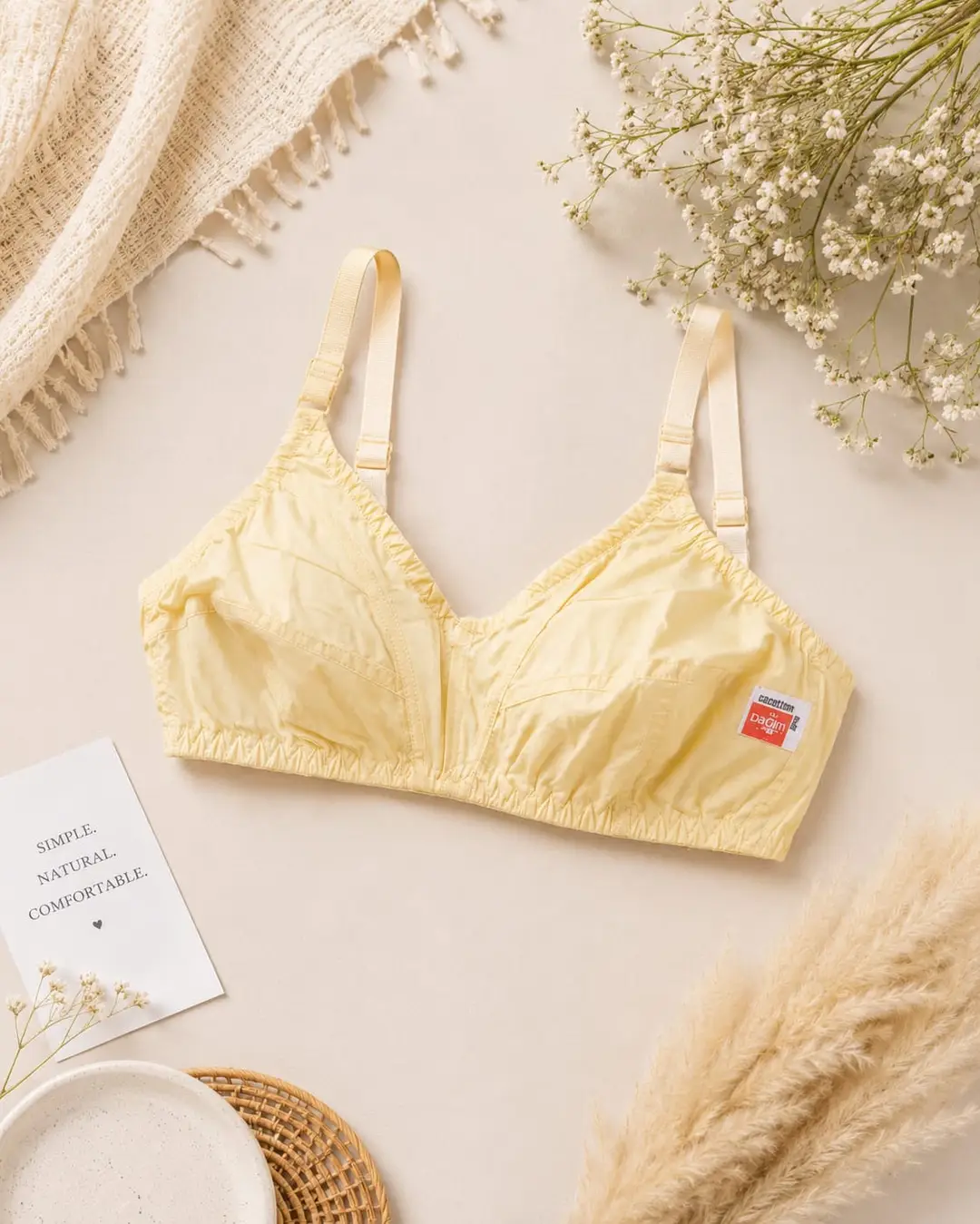 Cotton Plain Comfortable And Breathable Non-Padded Bra premium quality