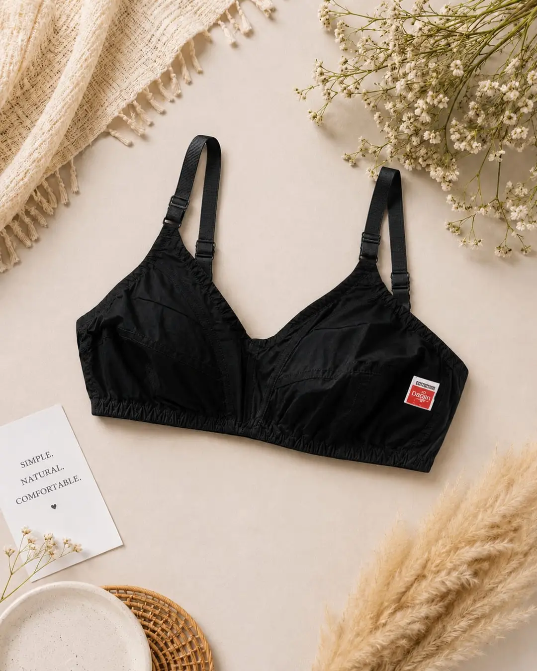Cotton Plain Comfortable And Breathable Non-Padded Bra