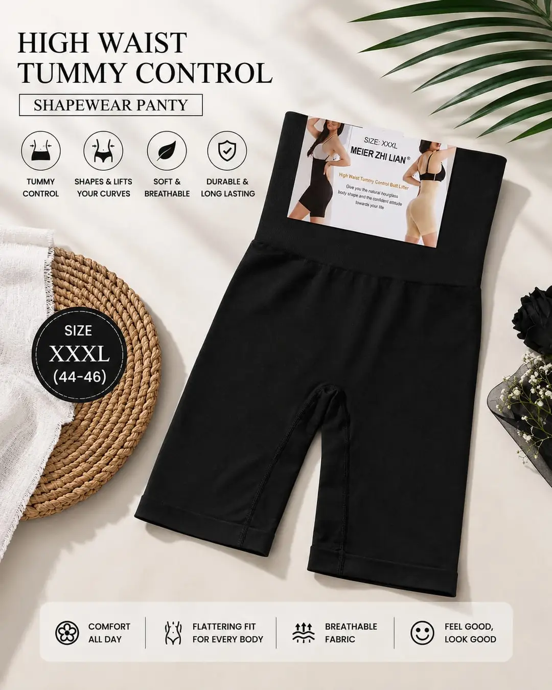 Women Shapewear Tummy Control Seamless Half Body Shaper Slimming Bodysuit Bamboo Body Shaper