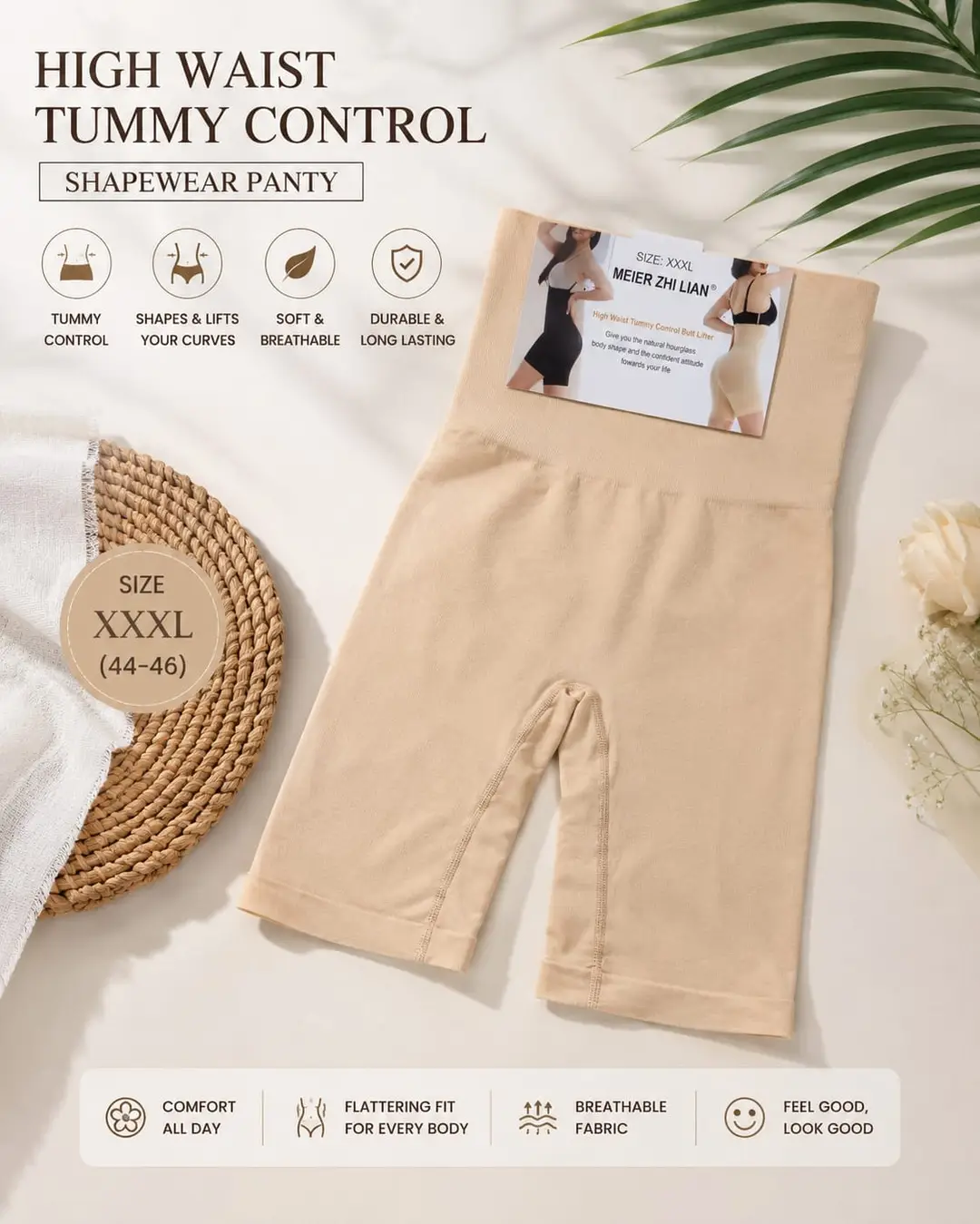 Women Shapewear Tummy Control Seamless Half Body Shaper Slimming Bodysuit Bamboo Body Shaper